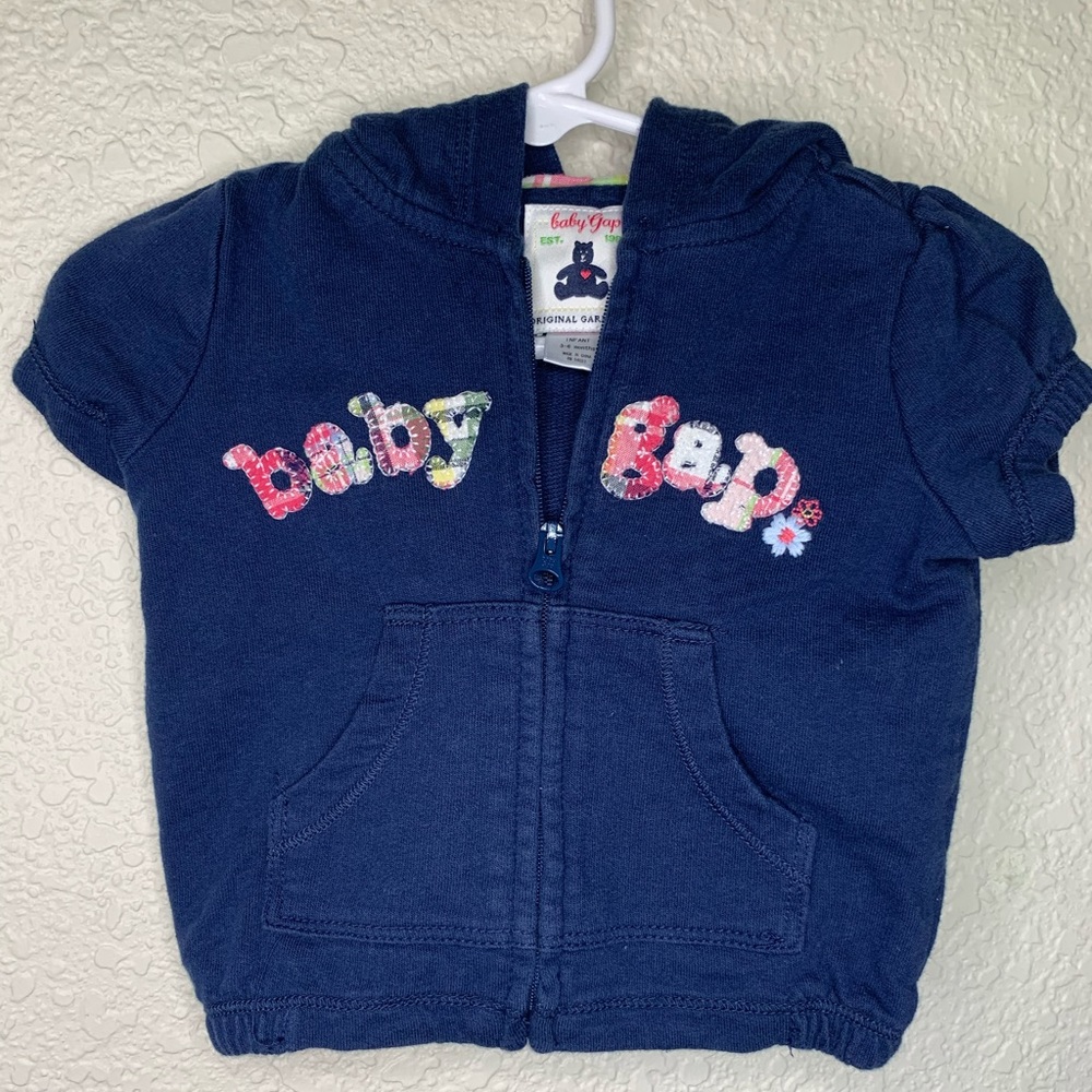 Baby Gap vintage navy zip up sweater Sz 3-6 mo.